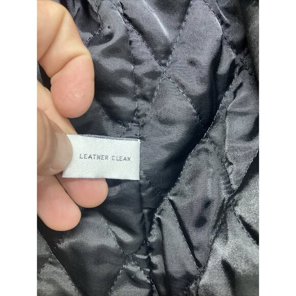 Valerie Steven’s Lamb Leather Jacket Women’s Size Medium Black Full Zip Hooded - Picture 4 of 14